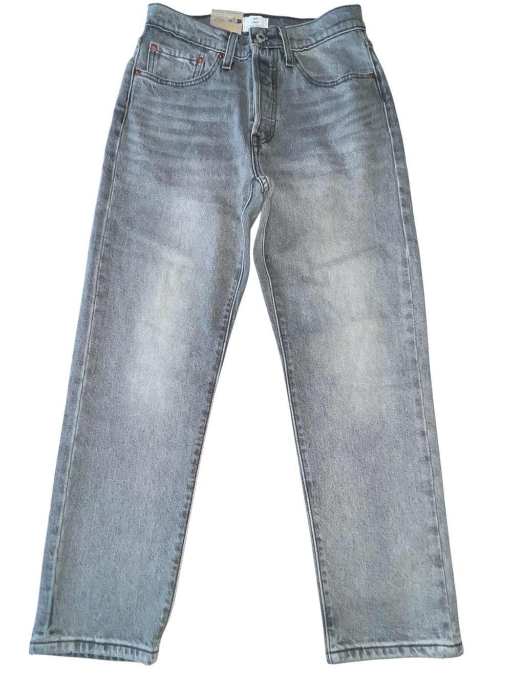 Levi’s 501 Cropped Gray Button-Fly Jeans size 26x26 NWT